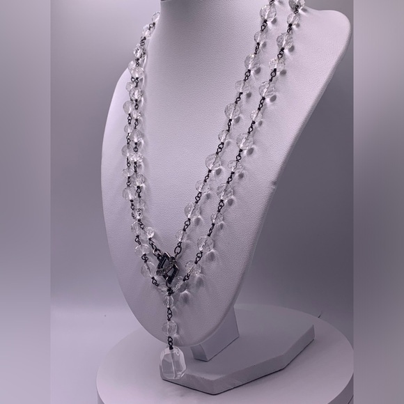 Silpada Vintage Sterling & Quartz Lariat Front Toggle Closure Necklace - Picture 4 of 16